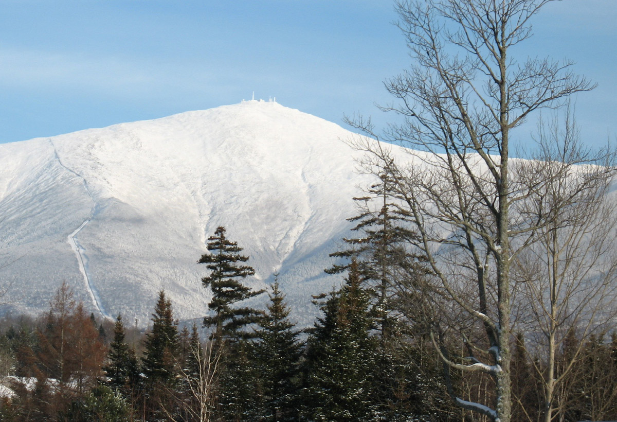 view of Mt. Washington covered in snow