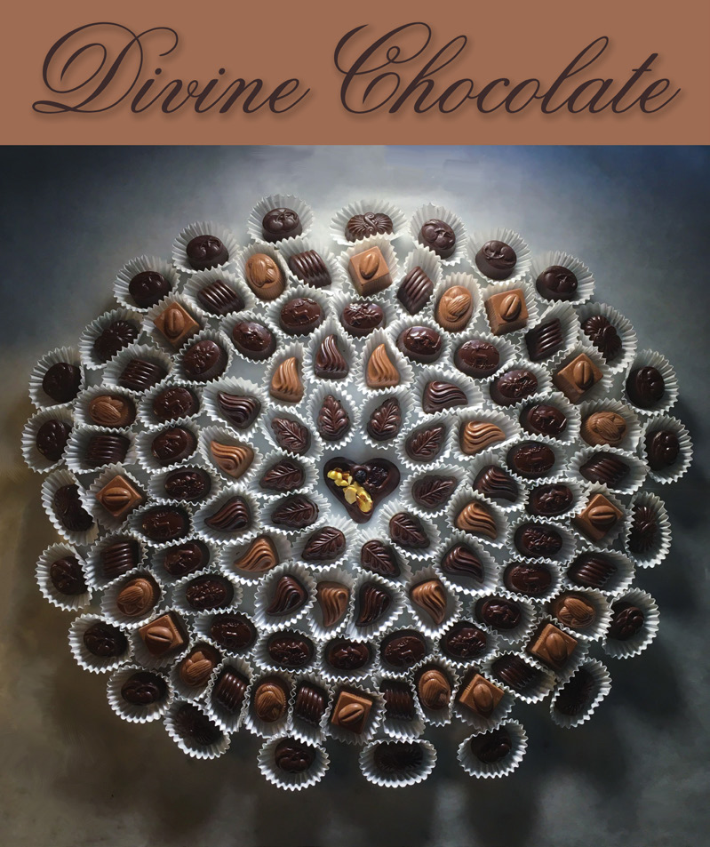 circular assortment of chocolates from Divine Chocolate